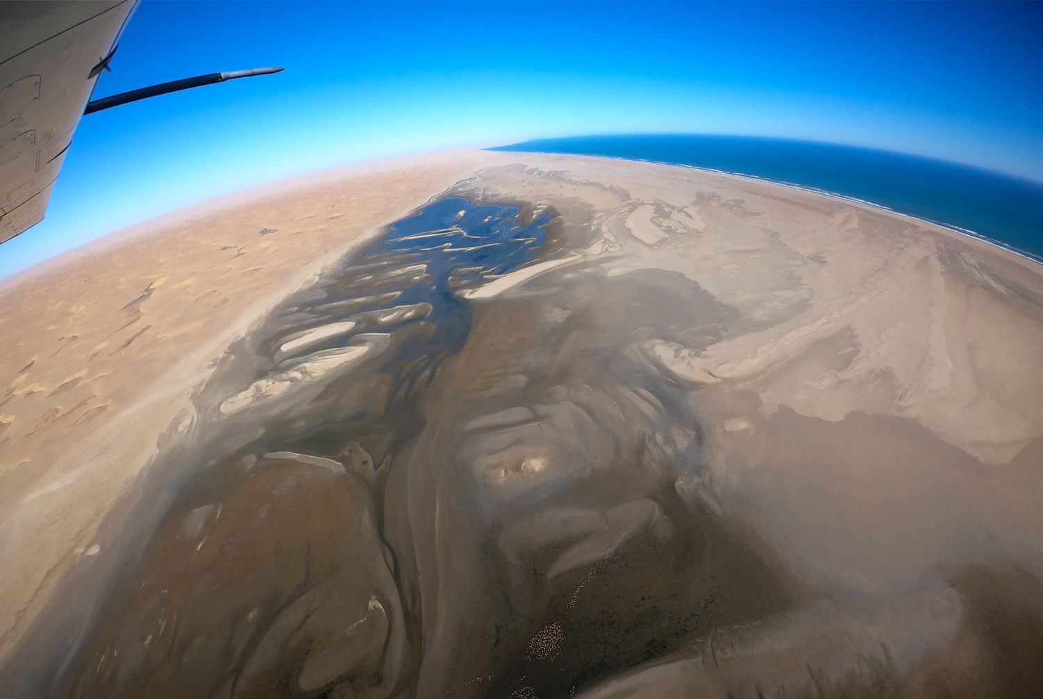 aerial view of sandwich harbour namibia