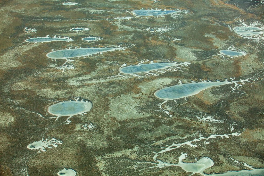 aerial photo of etosha pans