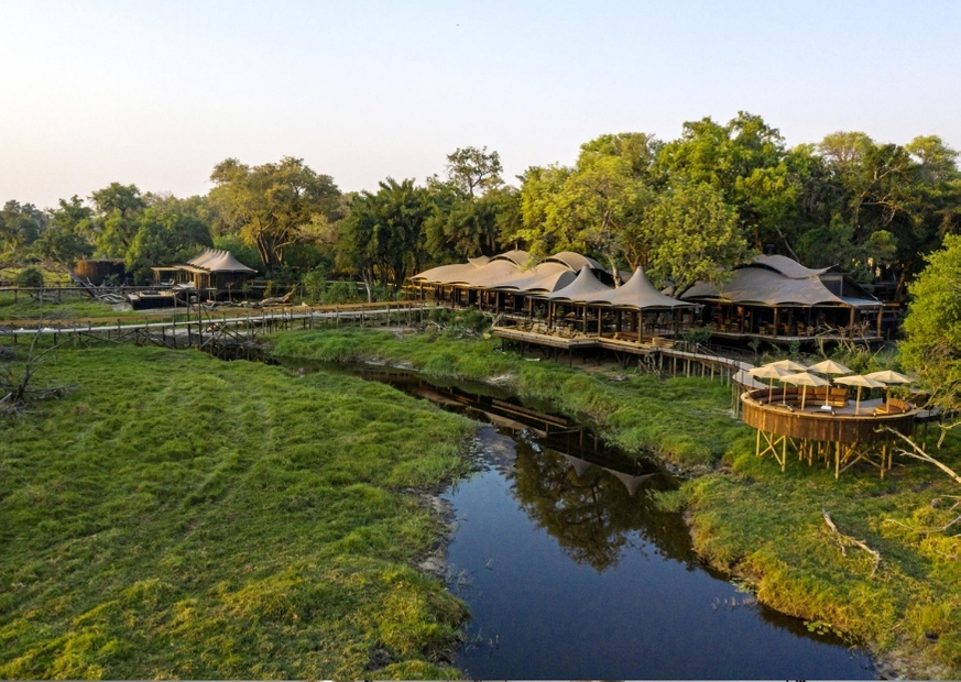 Luxury safari holiday camp Xigera in the Okavango Delta, Botswana