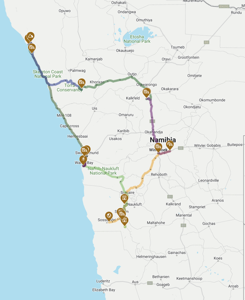 Namibia self drive map