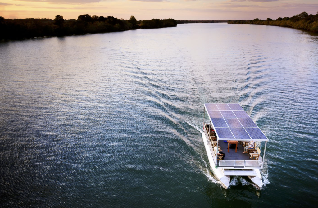 solar powered boat like a electrical safari vehicles