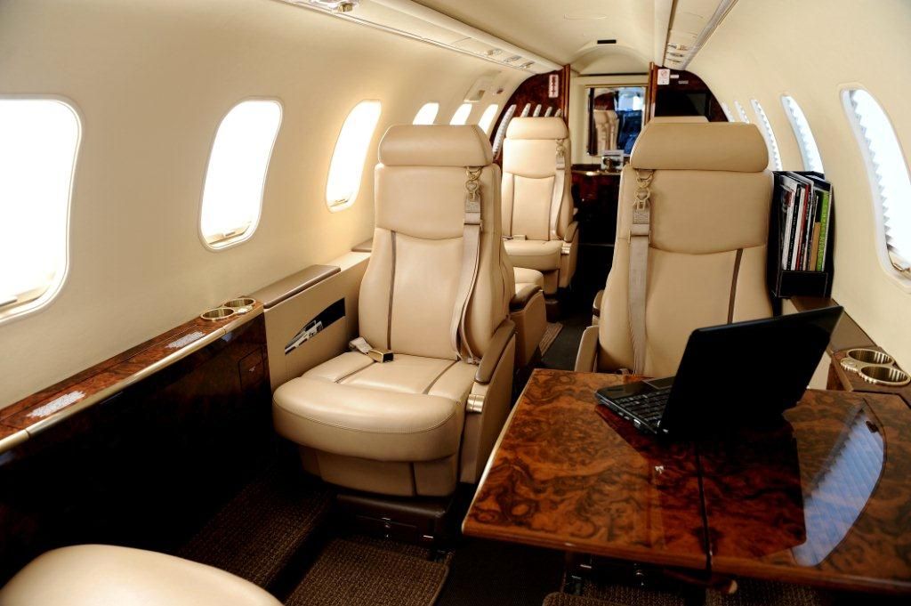 Luxury interior of Learjet 45