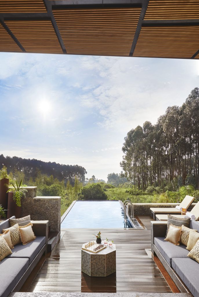 View from swimming pool deck at Nyungwe house, Rwanda