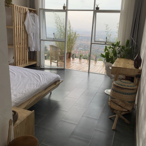 bedroom with a view over Kigali city