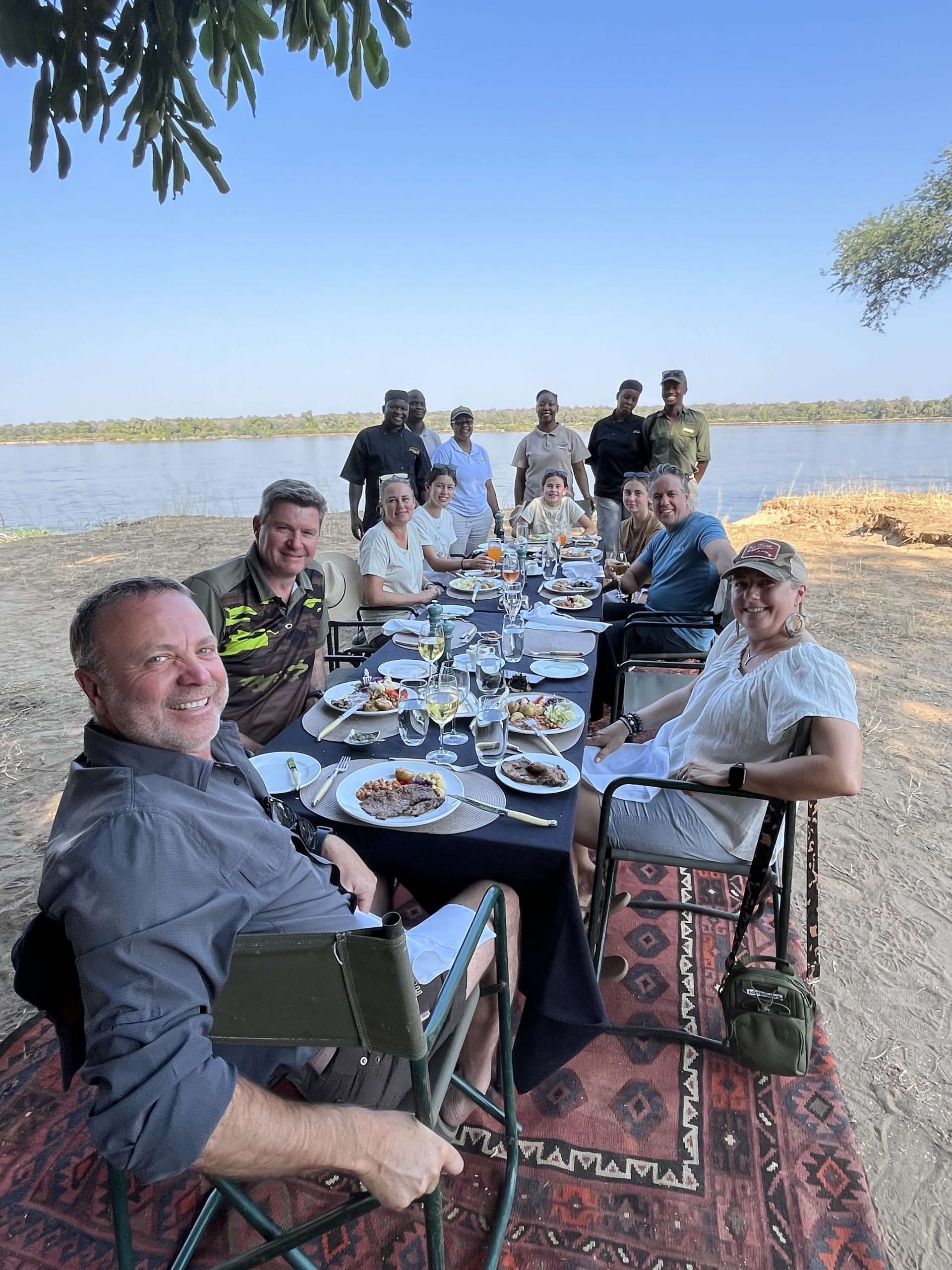 Bush lunch next to Zambezi River